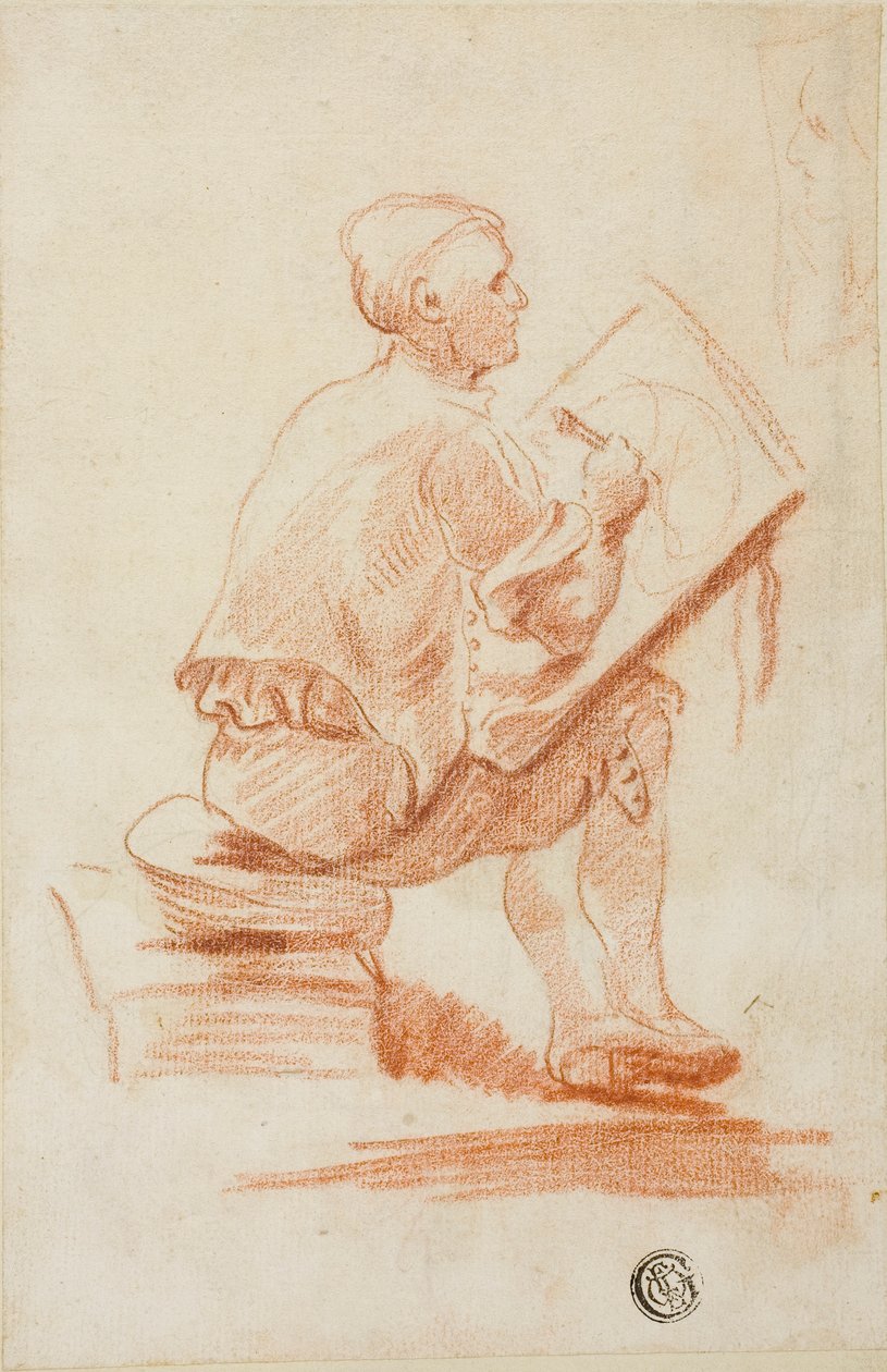 Férfi széken ül alkotó: Unknown artist