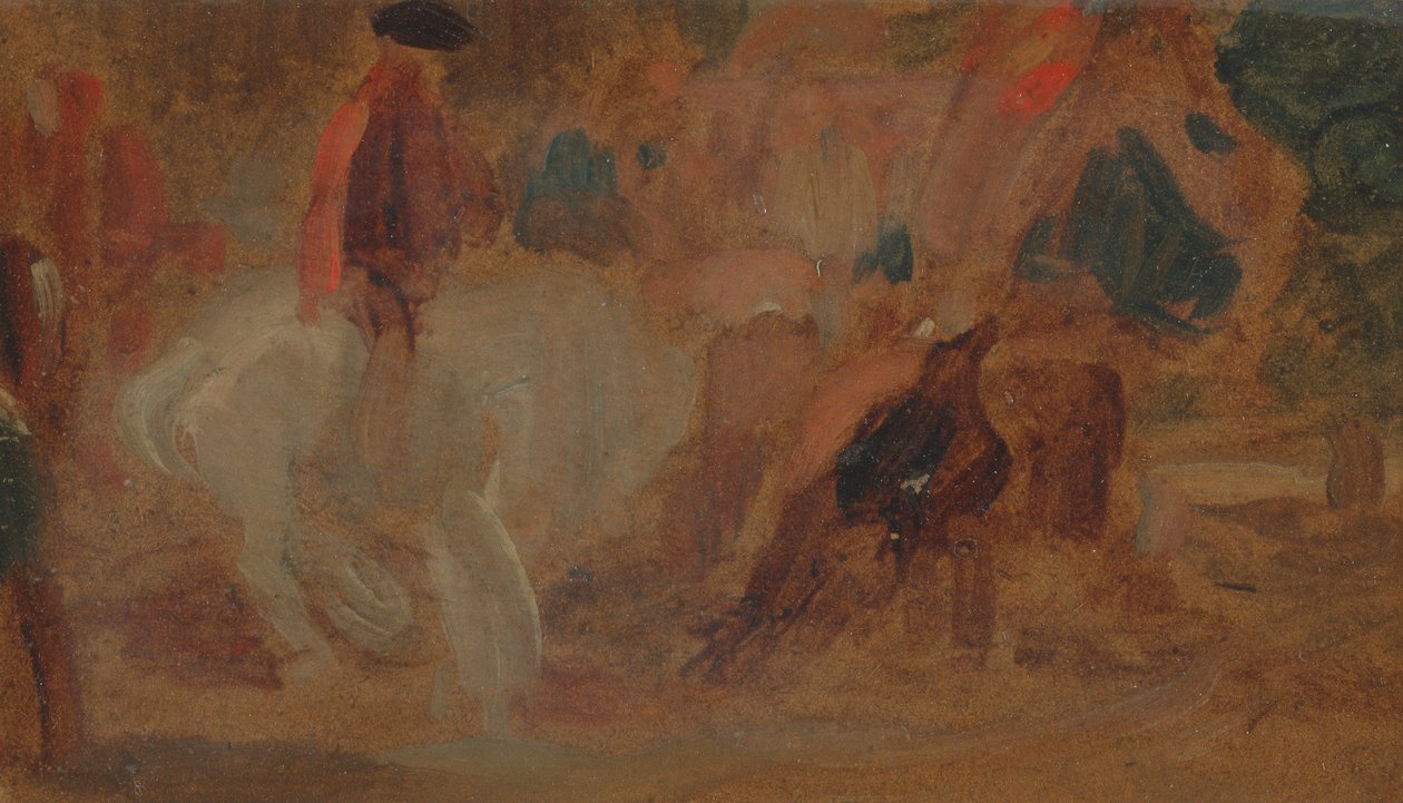 Férfi fehér lovon alkotó: Unknown artist