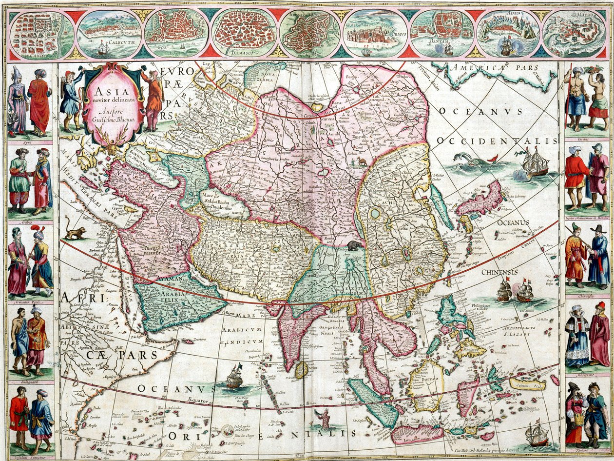 Ázsia térképe a Bleau Atlasból alkotó: Unknown artist