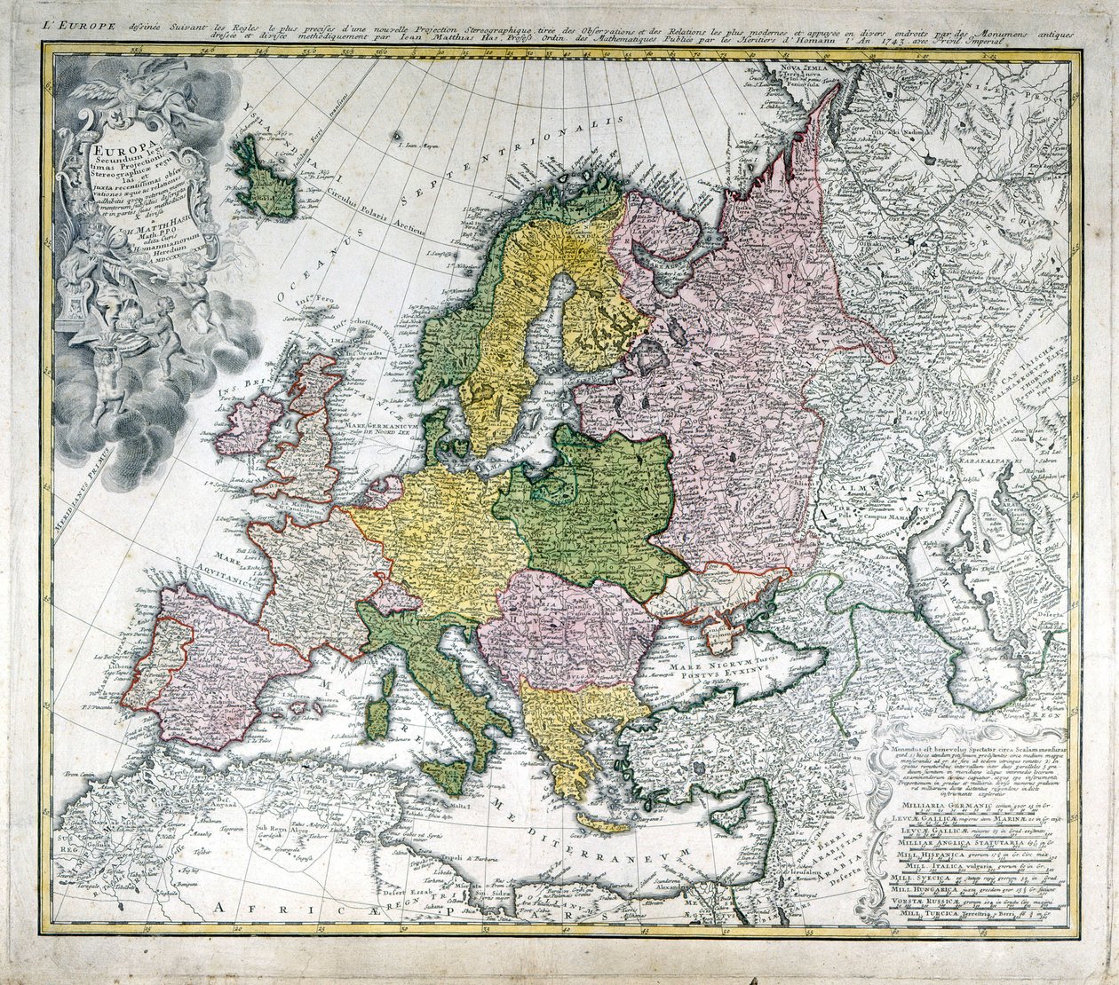 Európa térképe 1743-ban. alkotó: Unknown artist