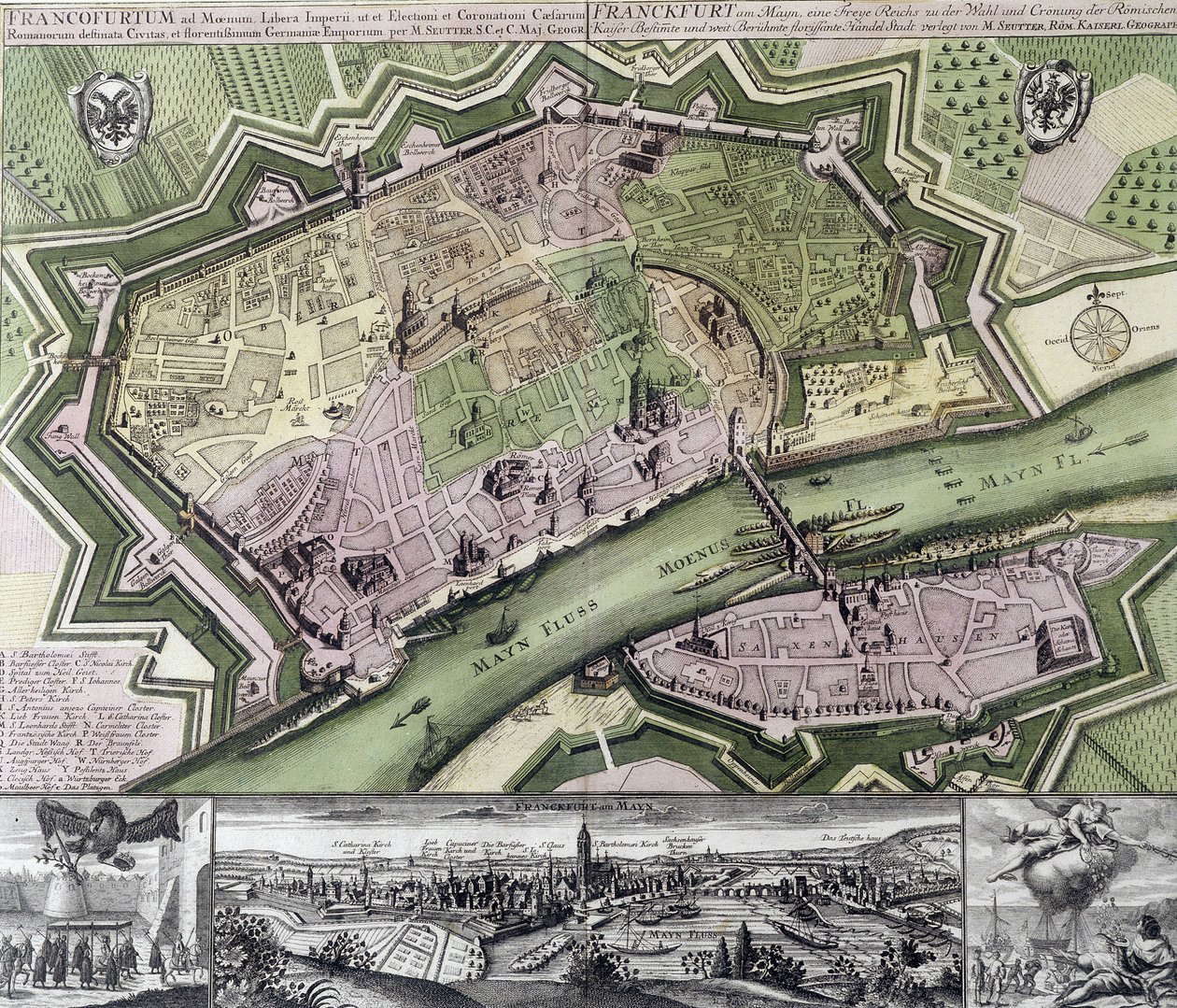 Frankfurt térképe alkotó: Unknown artist