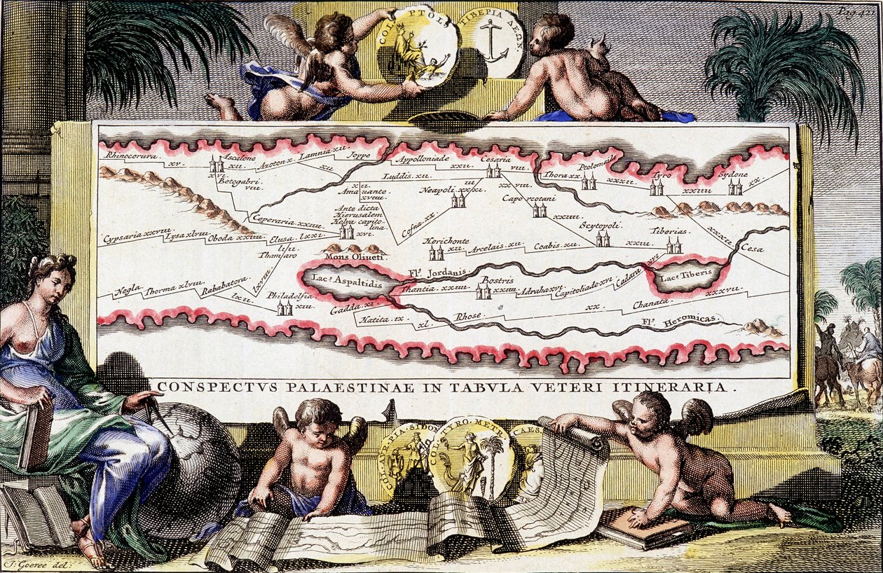Palesztina térképe - Hadrian Relandi "Palesztina"-ban alkotó: Unknown artist