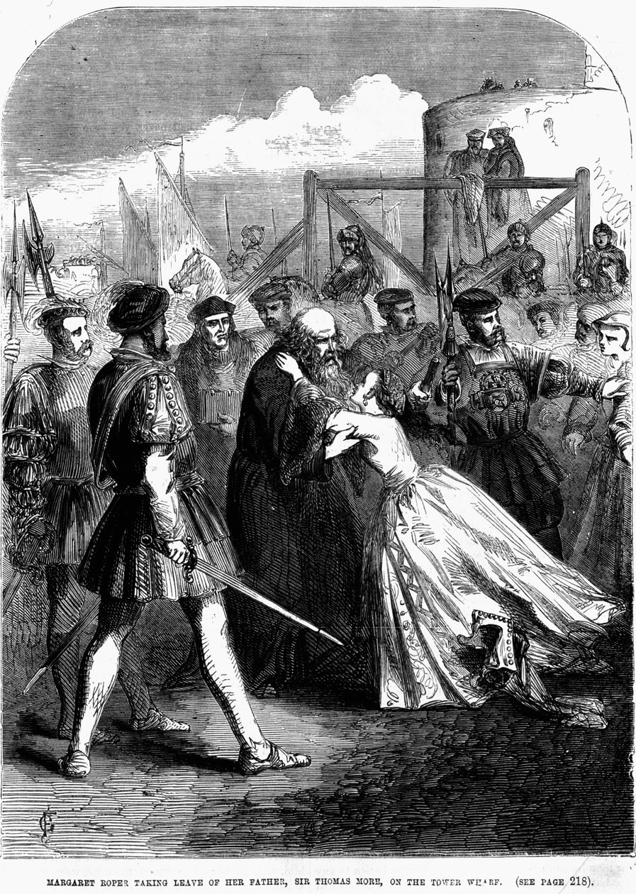 Margaret Roper búcsúzik apjától, Thomas More-tól (1478-1535), a Wharf Tower közelében alkotó: Unknown artist