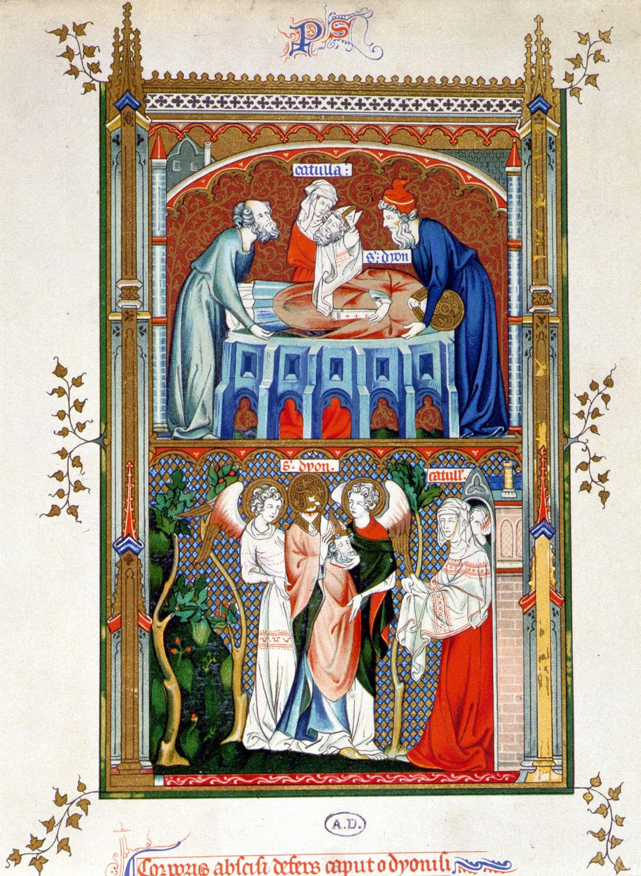 Szent Dénes vértanúsága, chromolithographi a 15. századi dokumentumok szerint. alkotó: Unknown artist