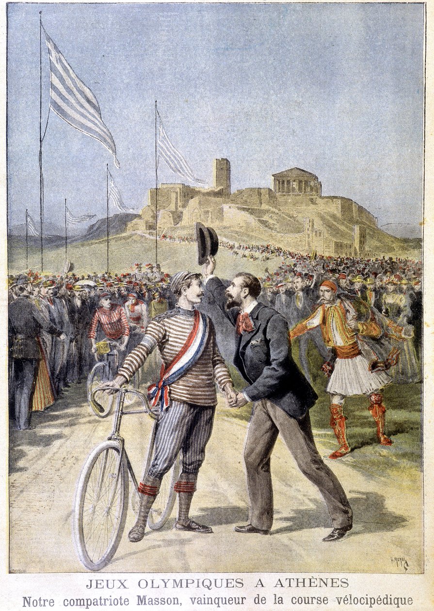 Masson győztese a velocipéd versenyt az athéni olimpián – az 1896.04.26-i "" Le Petite Journal"-ban alkotó: Unknown artist