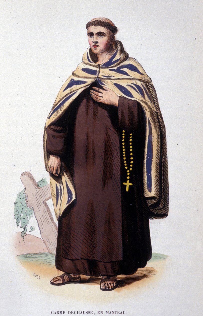 A Carmel Lose rend tagja (Kármel-hegyi Boldogasszony rendje). századi metszet alkotó: Unknown artist