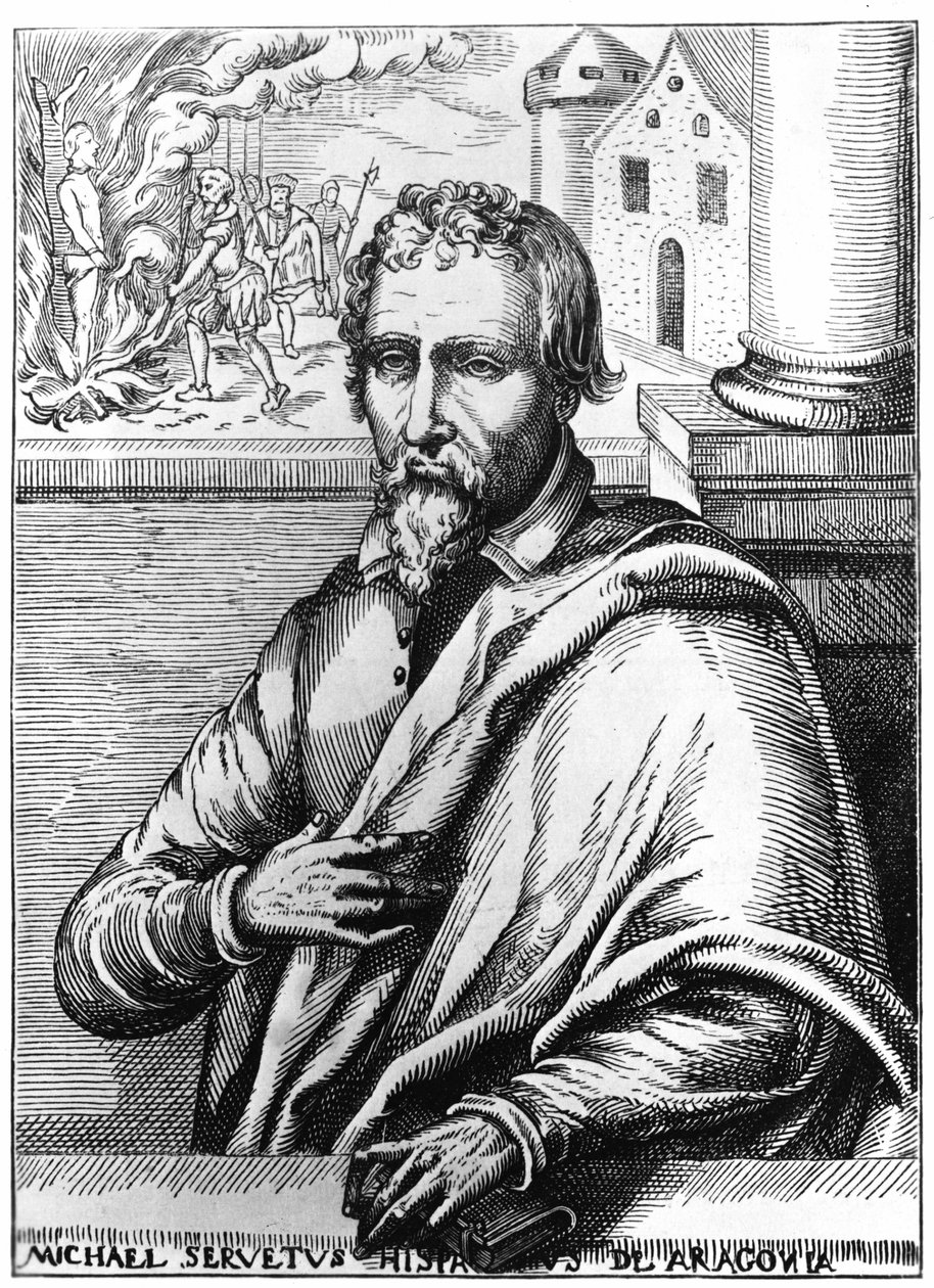 Michel Servet (Michel de Villanueva) (1511-1553), spanyol orvos és teológus. Metszés alkotó: Unknown artist