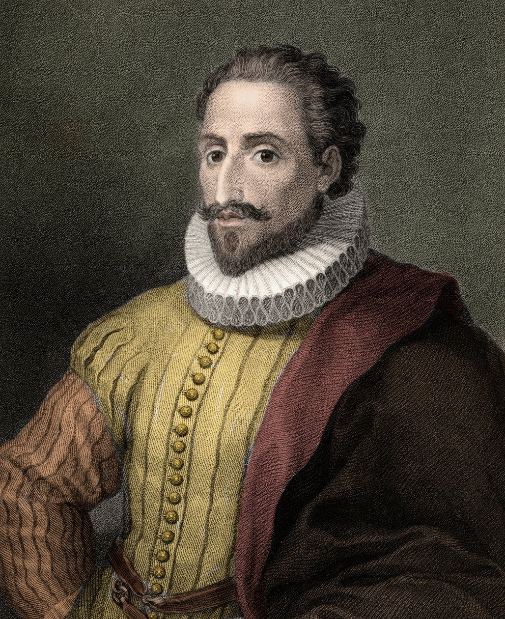 Miguel de Cervantes Saavedra 1547-1616 - metszet - XIX. alkotó: Unknown artist