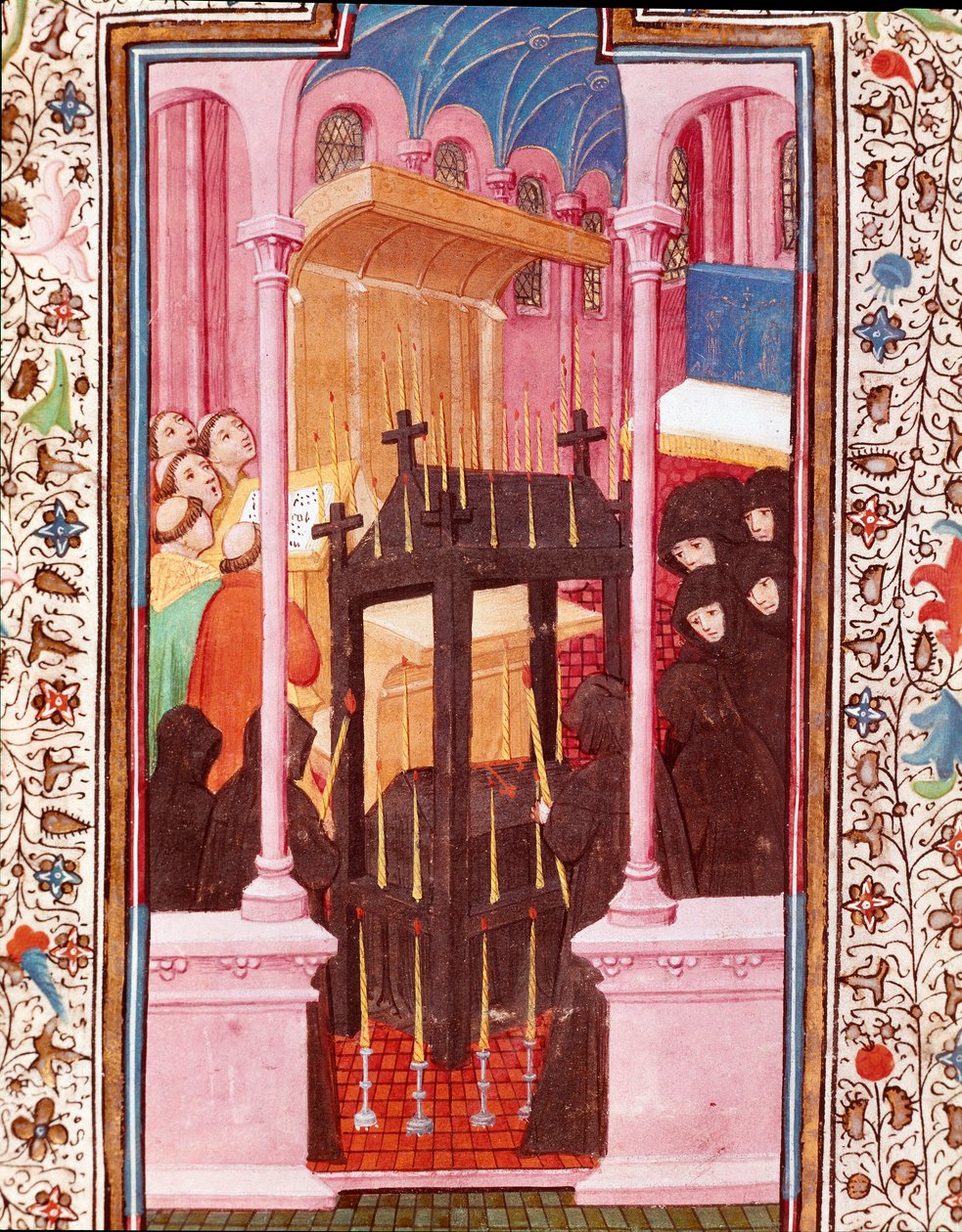Miniatűr temetési jelenet a portugál I. Edward (Duarte) óráiból (1391-1438) 15. századi Lisszabon, Torre do Tombo alkotó: Unknown artist
