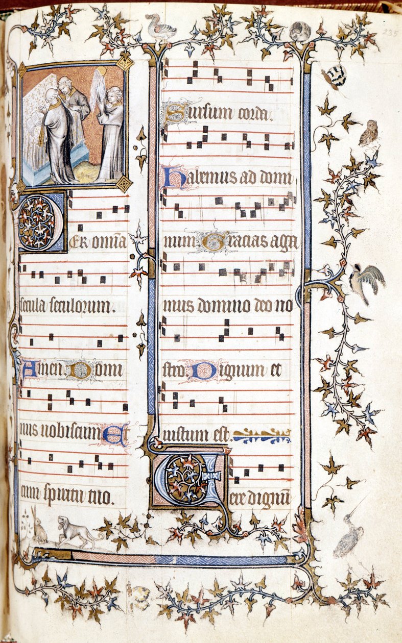 Saint Denis misekönyve, 1350 körül. Clotaire-t (Clothaire) és Dagobertet ábrázoló miniatűr. alkotó: Unknown artist