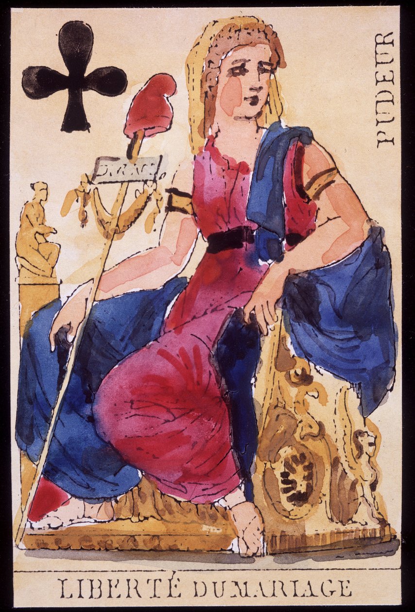 Szerénység: "" Házasság szabadsága"" - Forradalmi játékkártya alkotó: Unknown artist