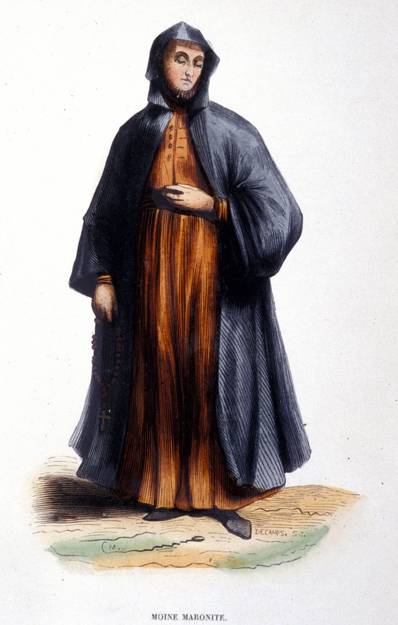 Moine maronit. Metszet egy vallási rendekről szóló albumból, Párizs alkotó: Unknown artist