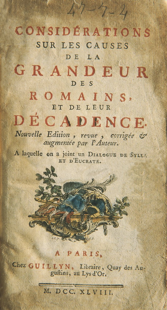 Montesquieu, Charles-Louis de Secondat, Baron de la Brede alkotó: Unknown artist