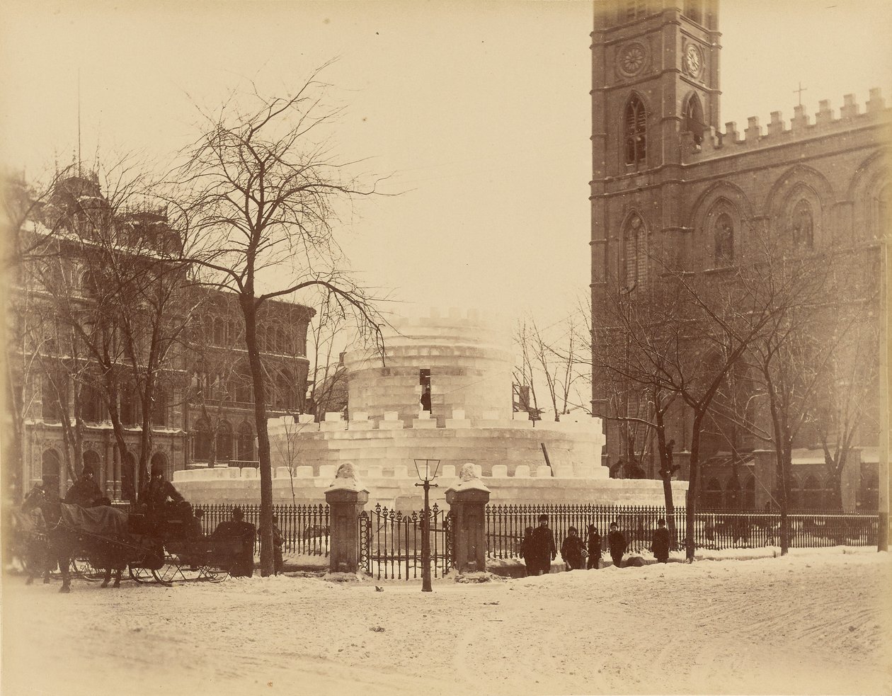 Montreal, Jéglabirintus a Notre-Dame templom előtt alkotó: Unknown artist