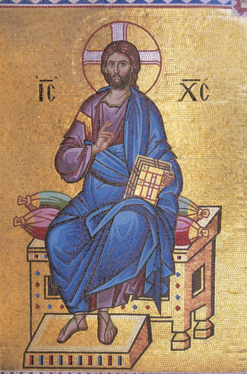 Krisztust a trónon ábrázoló mozaik alkotó: Unknown artist