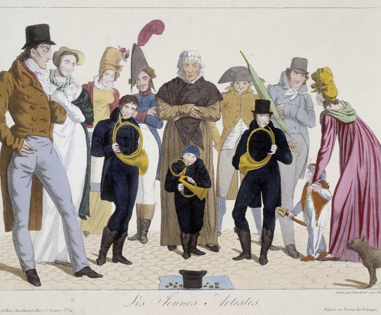 Zenészek az utcán: fiatal művészek (kürt) - Carnavalet alkotó: Unknown artist