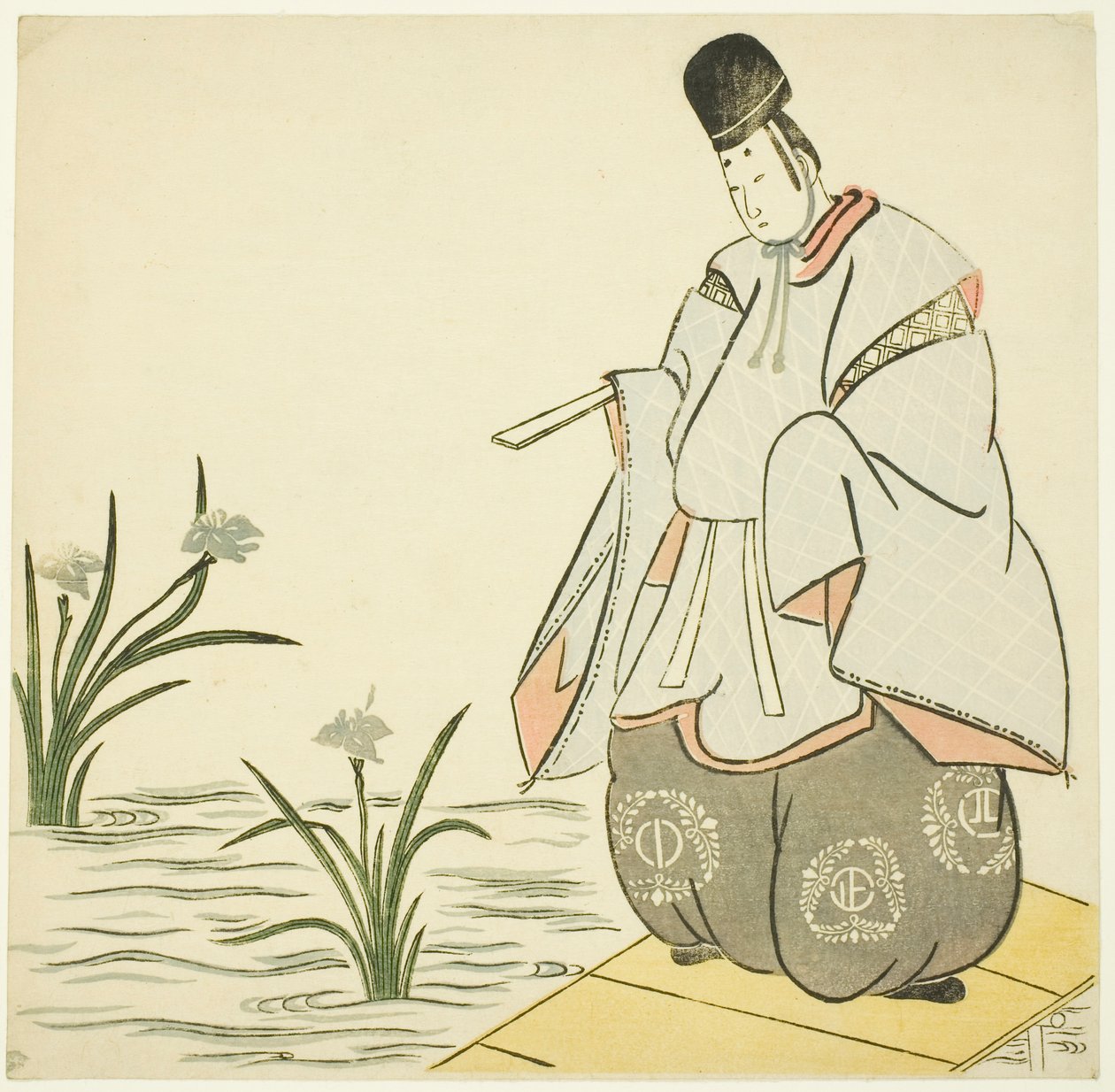 Narihira a Yatsuhashi hídnál alkotó: Unknown artist