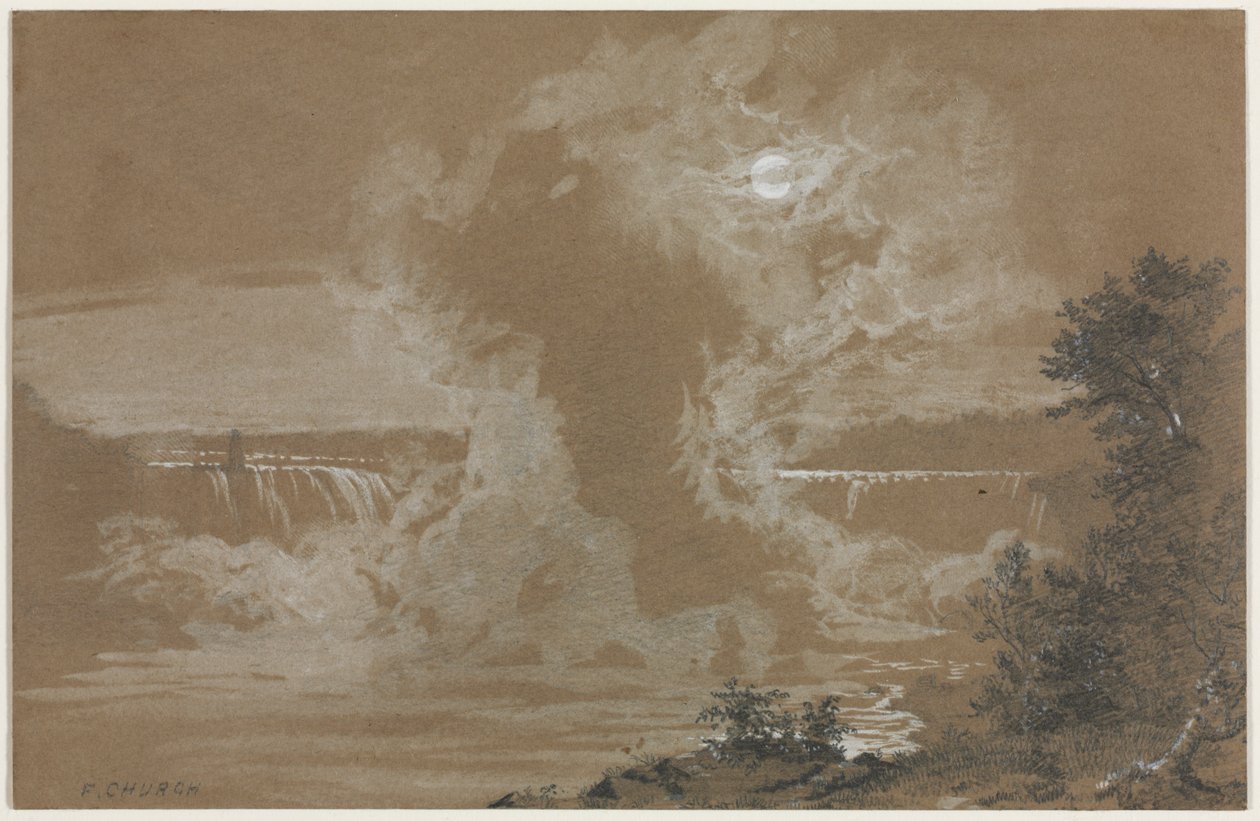 Niagara-vízesés a Holdfénynél alkotó: Unknown artist