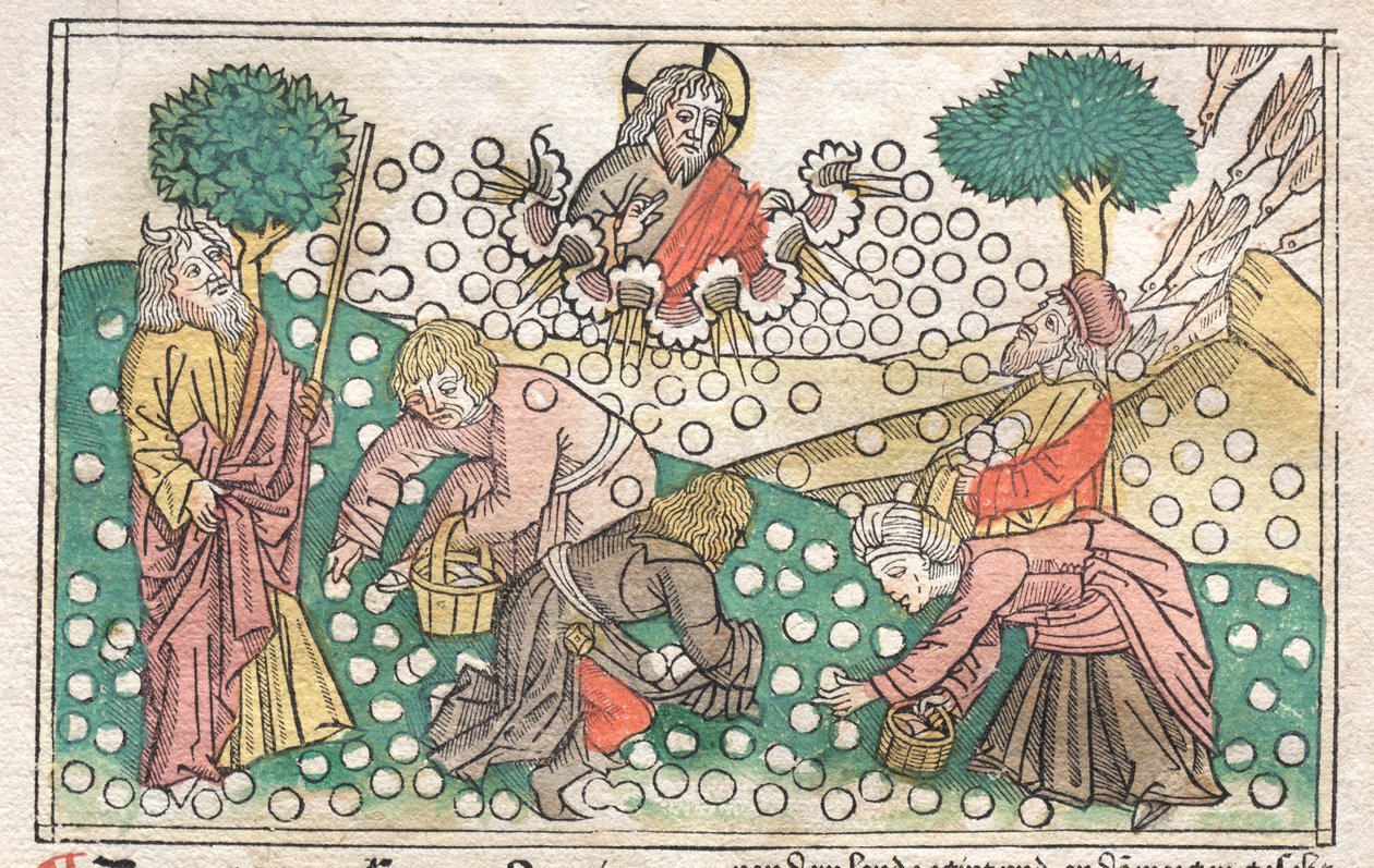 Nürnbergi Biblia: Az égből hulló manna alkotó: Unknown artist