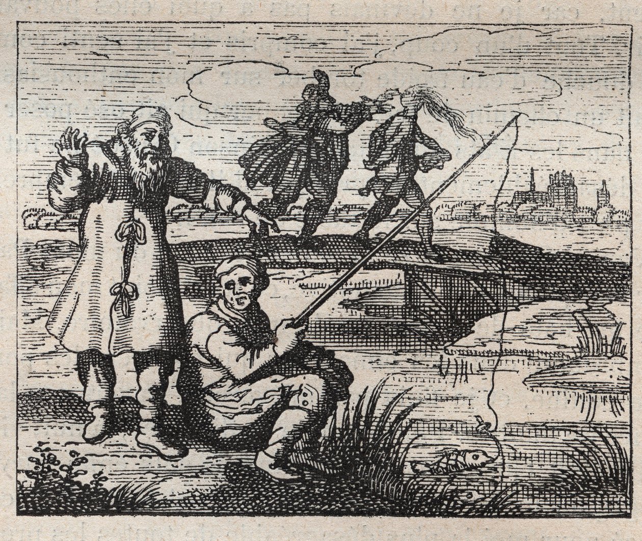 Régi közmondások: hátulról kopasz az alkalom - metszet 18. század alkotó: Unknown artist