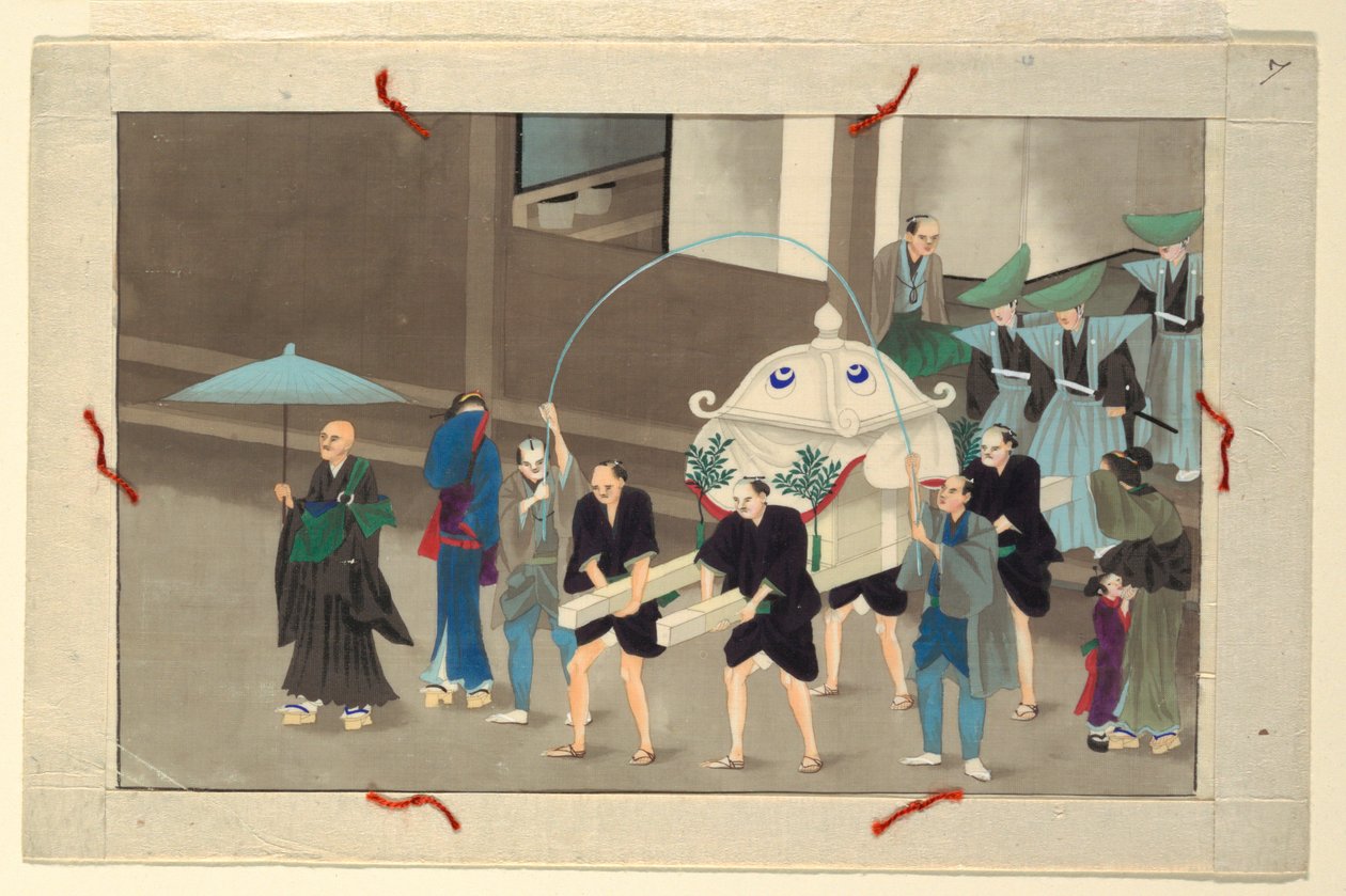 Egy férfi halálának és temetésének tizenhat jelenete egyike alkotó: Unknown artist