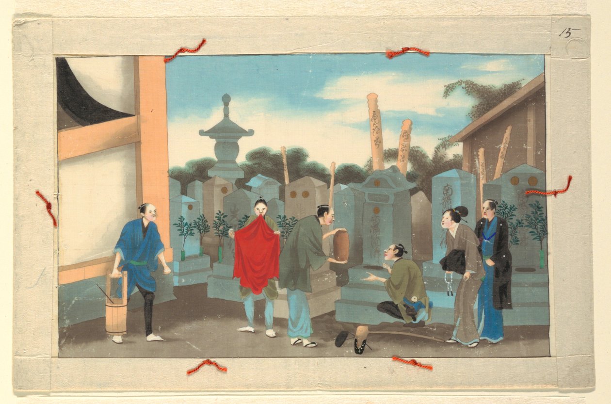 Egy férfi halálának és temetésének tizenhat jelenete egyike alkotó: Unknown artist