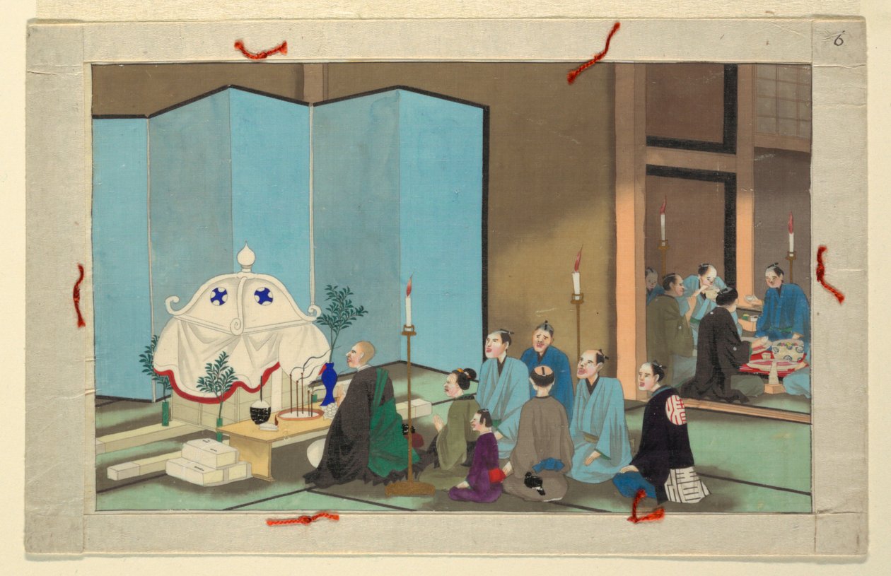 Egy férfi halálának és temetésének tizenhat jelenete egyike alkotó: Unknown artist