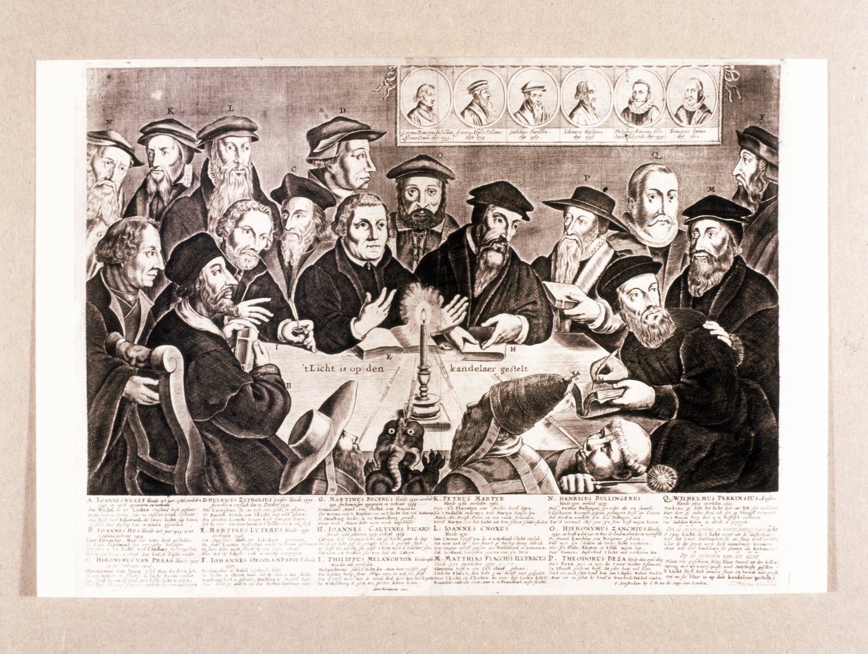 PROTESTÁNS REFORMÁCIÓ: Luther, Melanchton, Kálvin, Zwingli stb. alkotó: Unknown artist