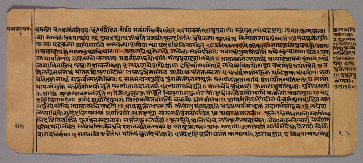 Oldal a Prasnapradipa-ból, egy hindu asztrológiai szövegből alkotó: Unknown artist