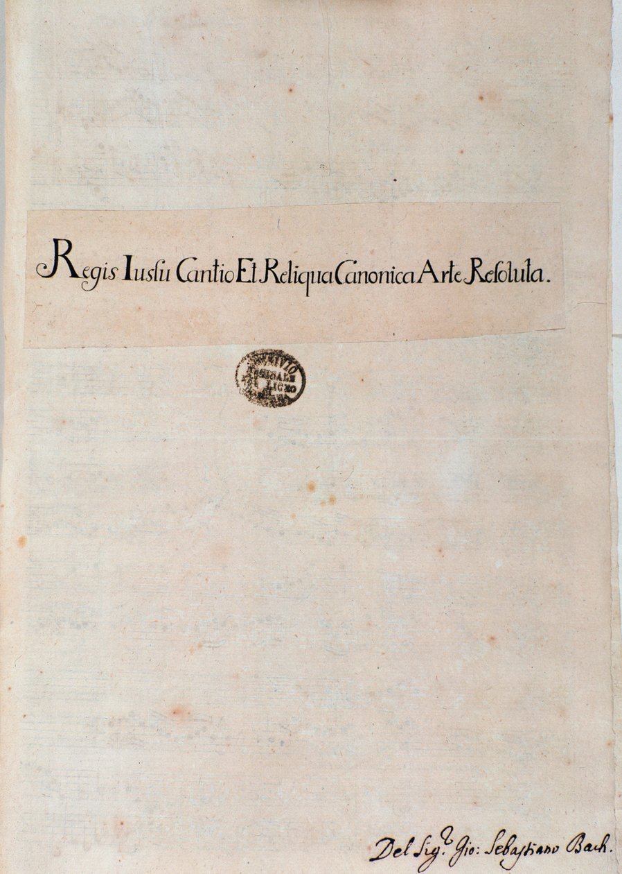 A Kenti Király Rendjének oldala és Johan Sebastian Bach kánoni művészetének többi része alkotó: Unknown artist