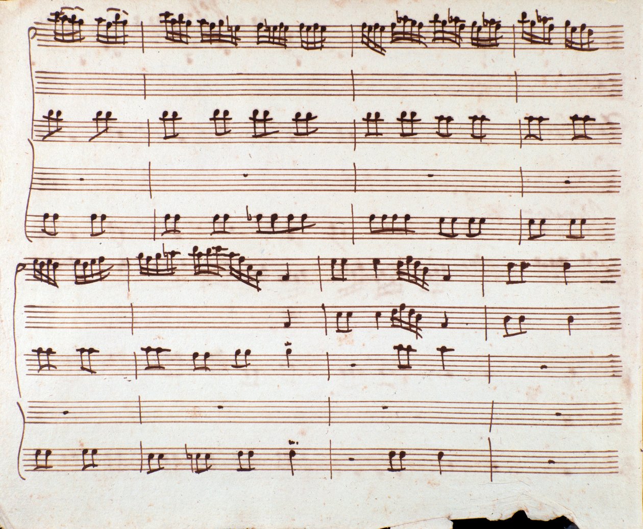 A Gia partitúrájának oldala ismert, hogy Antonio Vivaldi egy széles áriája alkotó: Unknown artist