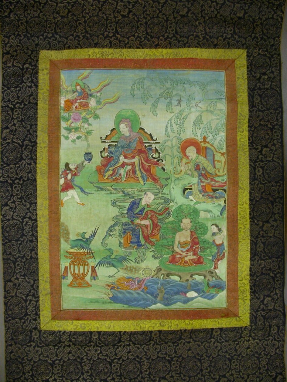Festett transzparens (Thangka) egy hét darabból álló készletből, amely Gayadhara, egy indiai Szakja Pandit tiszteletére készült. alkotó: Unknown artist