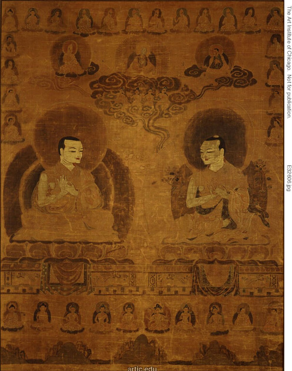 A Szakjapa-vonal tanítóinak festett zászlaja (Thangka) alkotó: Unknown artist