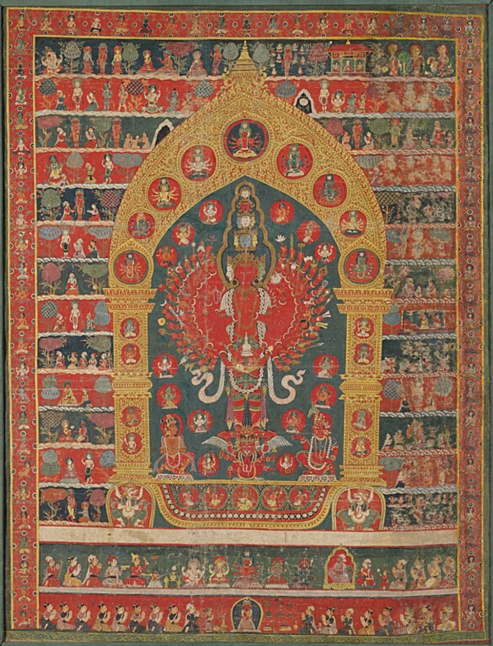 Az esőisten Avalokiteshvara megtestesülésének festett transzparense (Thangka) Rato Matsyendranatha Matsyendranatha alkotó: Unknown artist