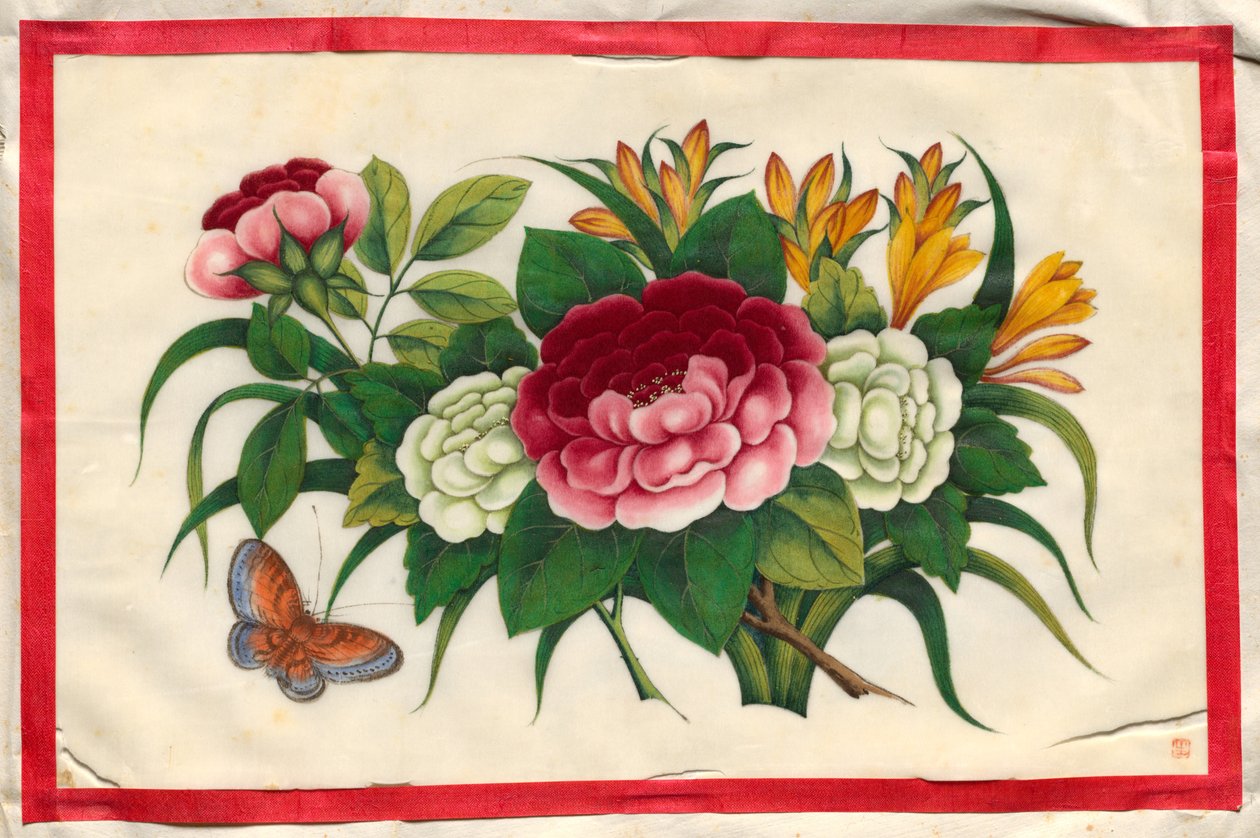Tíz festmény a Virágok és pillangók illusztrált könyvéből alkotó: Unknown artist