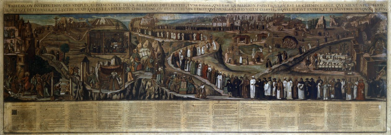 Festészet... két vallást képvisel, egy hamis... a pápista... egy igaz... a keresztényt alkotó: Unknown artist