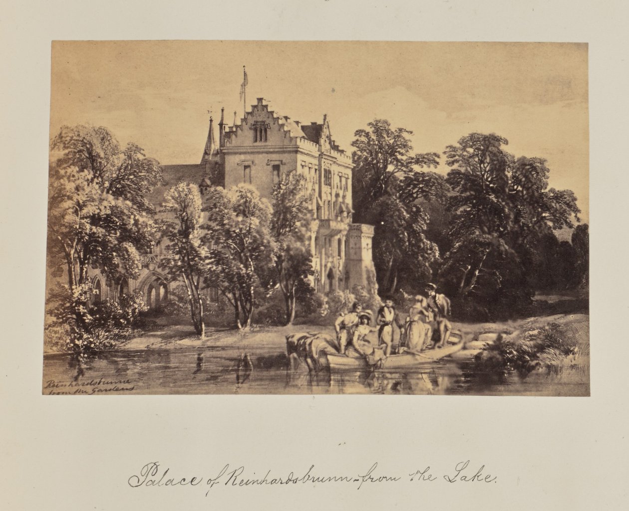 Reinhardsbrunni kastély - a tó felől. alkotó: Unknown artist
