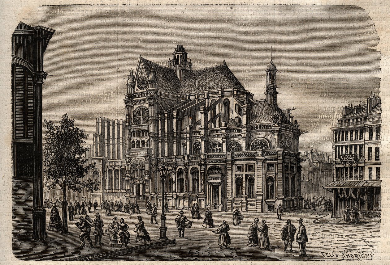 Párizs, Ile-de-France, Franciaország - Saint-Eustache-templom (XIX. század) - alkotó: Unknown artist
