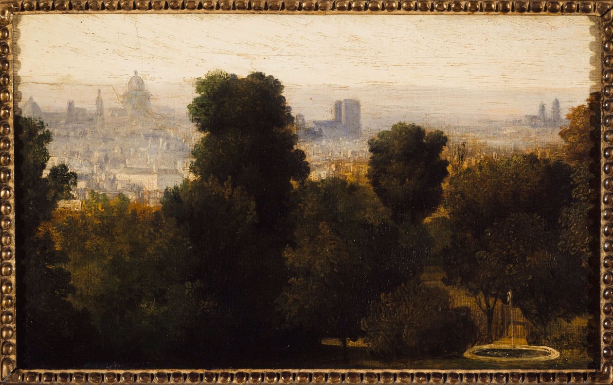 Párizs a Belleville magaslatáról nézve; 1840 körül, a mai 19. kerület, 1840-ben (olaj, vászon) alkotó: Unknown artist