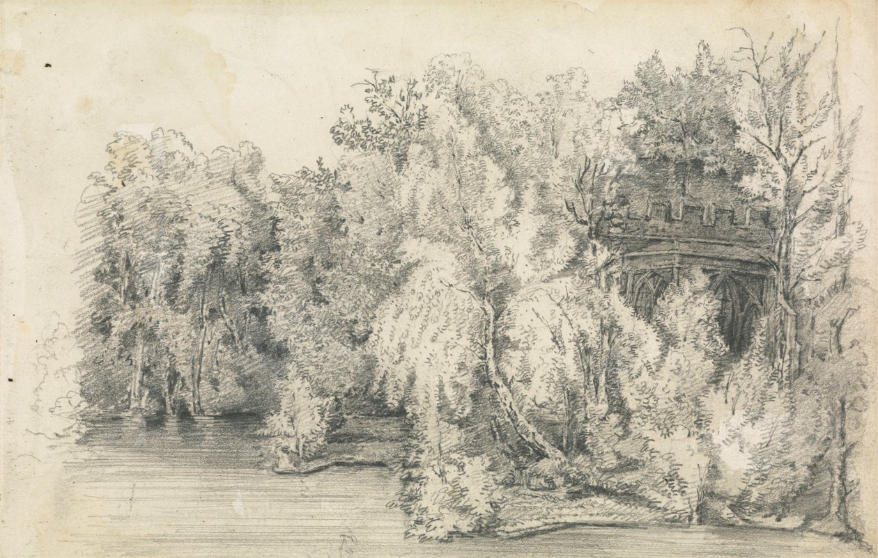 Egy erdővel körülvett épület része alkotó: Unknown artist