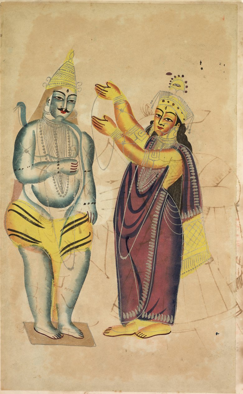 Parvati esküvői füzért helyez Shivára (rekto) alkotó: Unknown artist