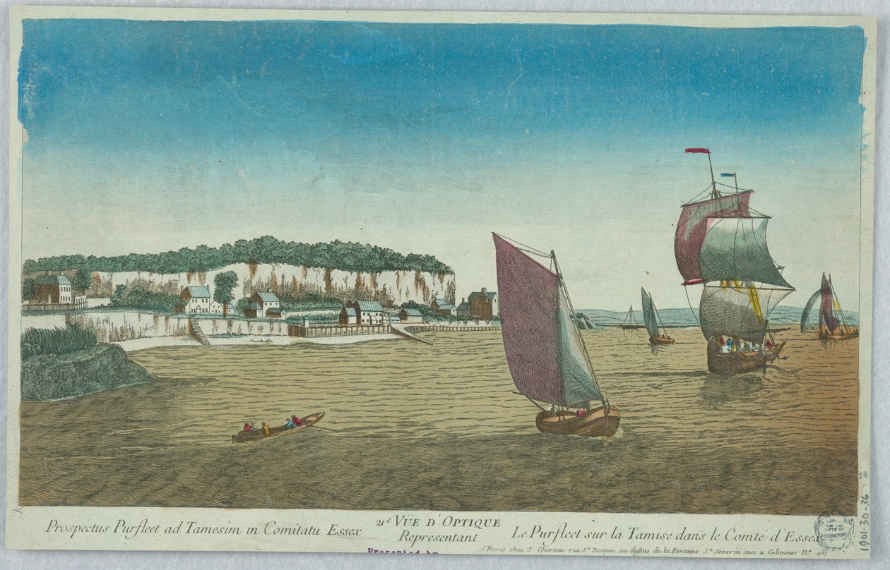Peep-show, 21. Vue d/Optique Represent Prospectus Purfleet a Tamesim in Comitatu Essex/The Purfleet on the River Thames, Essex County alkotó: Unknown artist