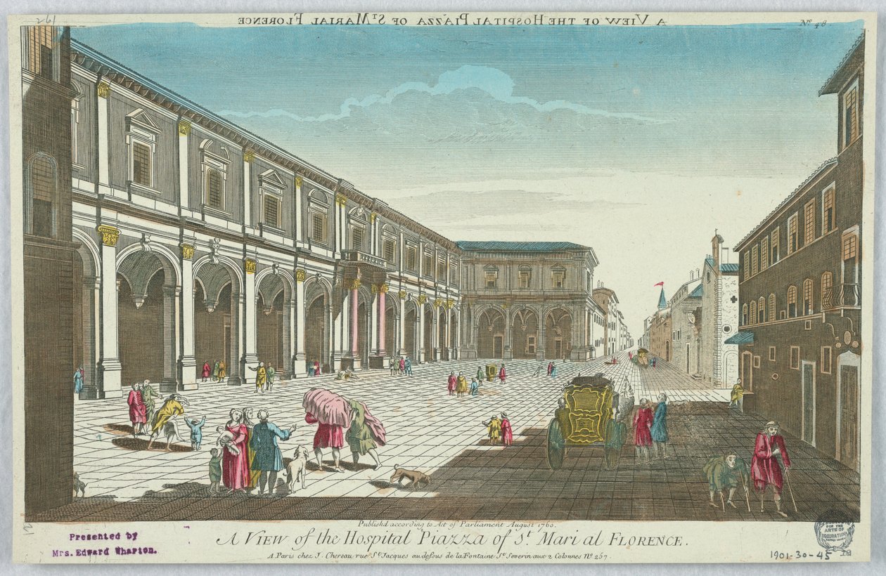 Peep-show, A firenzei St. Mari Hospital Piazza kilátása, 48. alkotó: Unknown artist