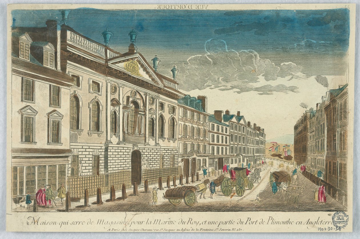 Peep-show, Maison Quiserie de Magasins, a Királyi Haditengerészet számára, és az angliai Plimmouthe kikötő része alkotó: Unknown artist