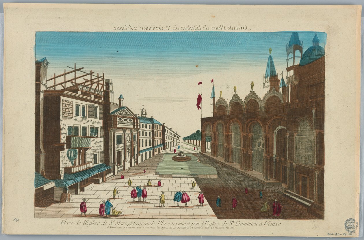 Peep-show, a Szent Márk-templom tere és a Nagy tér A velencei Szent Ikrek-templom zárja alkotó: Unknown artist
