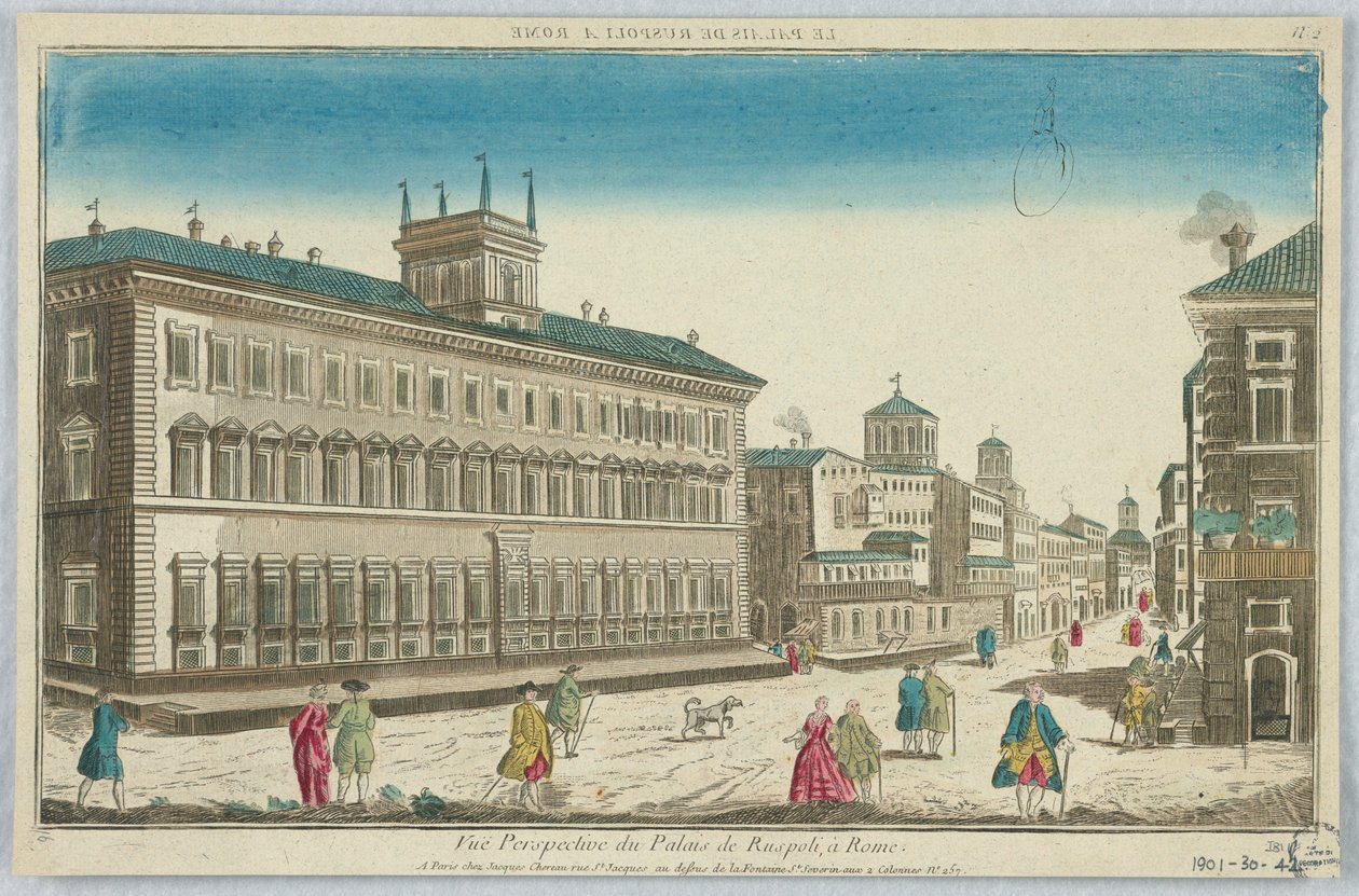 Peep-show, perspektivikus nézet a Ruspoli-palotáról, Rómában, 1. sz. 2 alkotó: Unknown artist