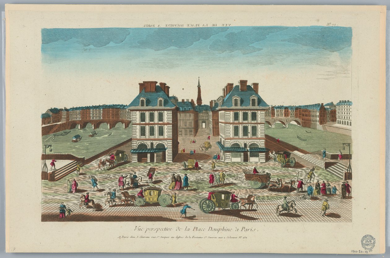 Peep-show, perspektivikus kilátás a párizsi Dauphine térre, 71. sz alkotó: Unknown artist
