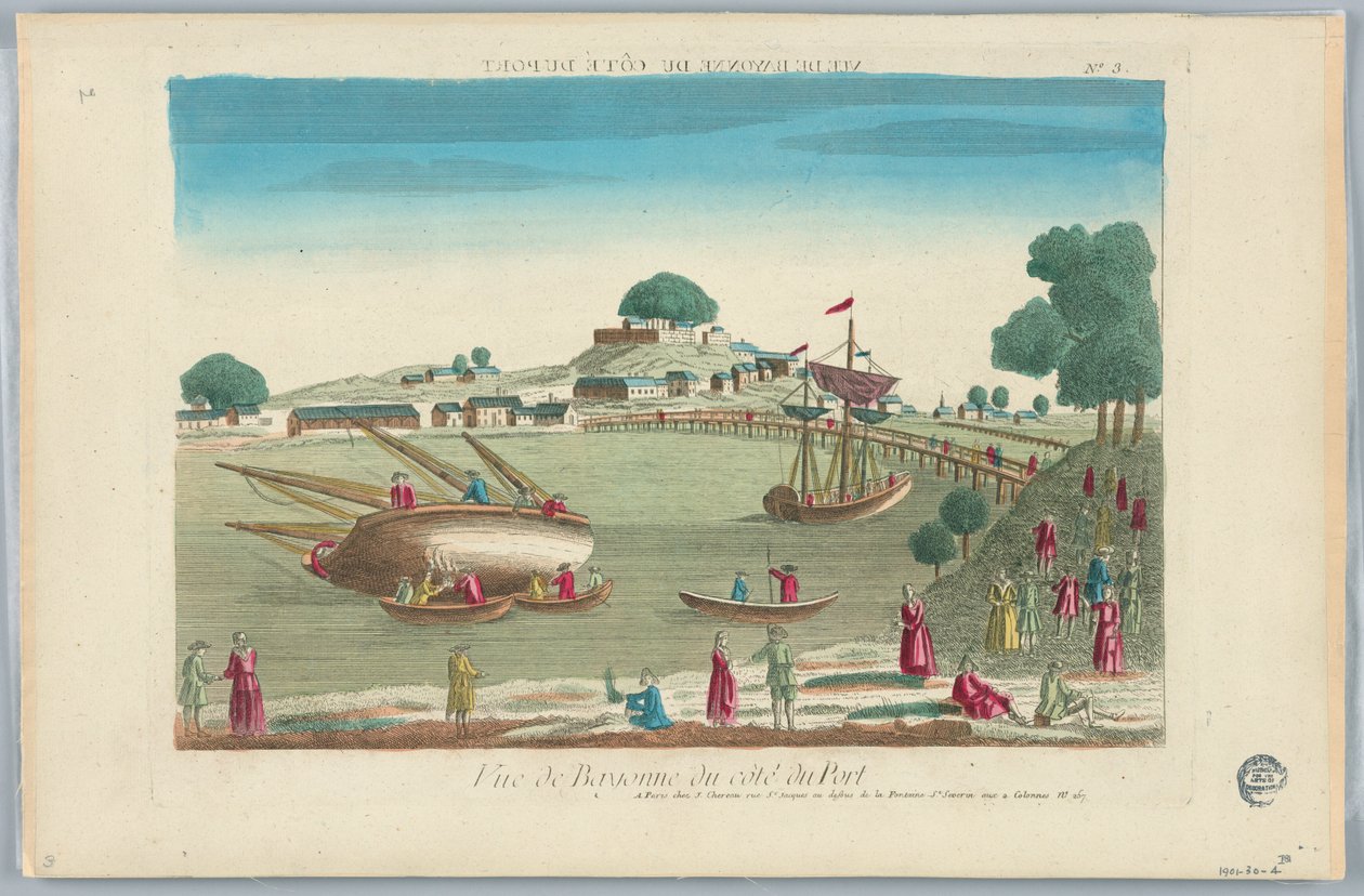 Peep-show, kilátás Bayonne-ra a kikötői oldalról, 3. sz alkotó: Unknown artist