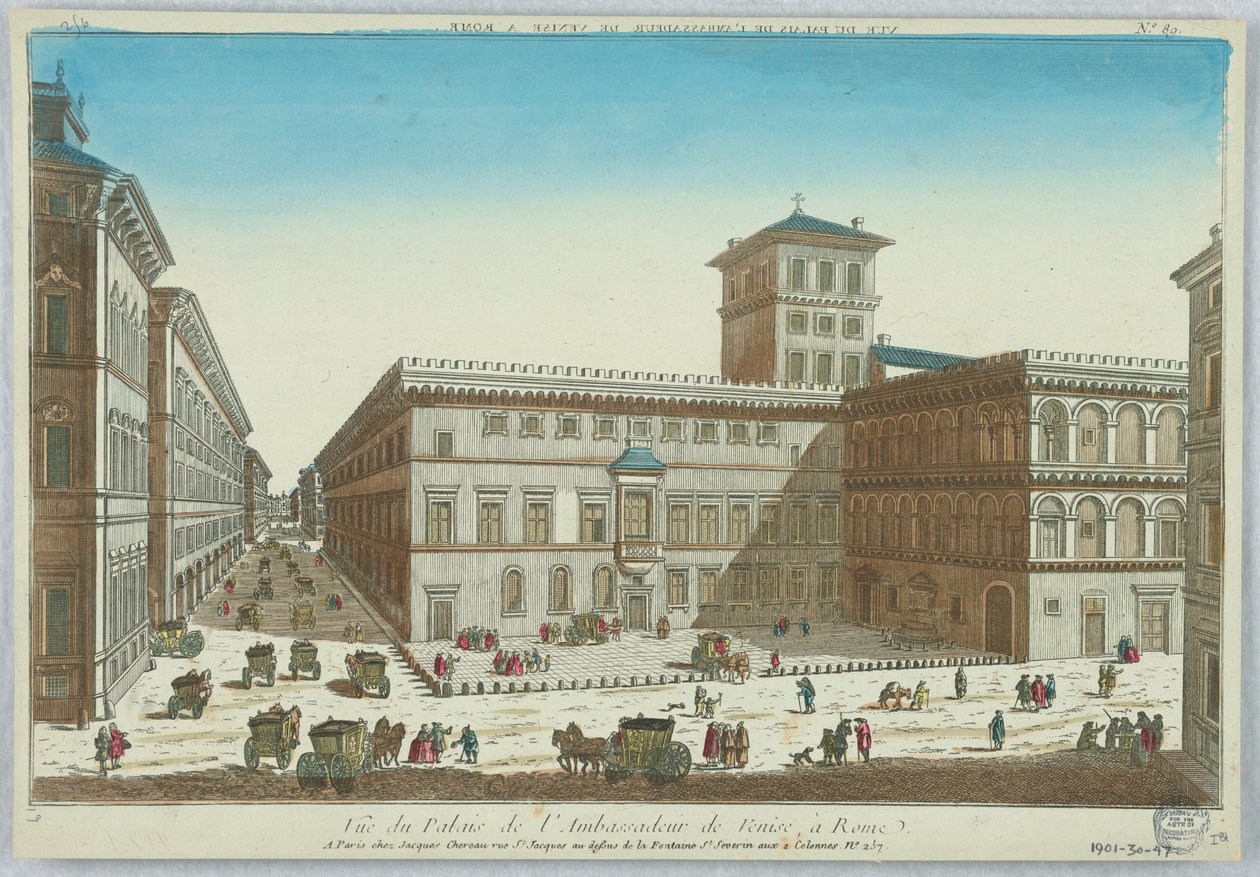 Peep-show, kilátás a velencei nagykövet palotájára, Rómában, 89. sz. alkotó: Unknown artist