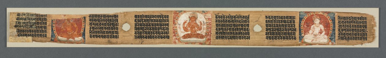 A bölcsesség tökéletessége nyolcezer sorban: Ashtasahasrika Prajnaparamita: Díszített levél (recto) alkotó: Unknown artist